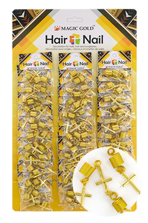 CX7207 Gold Hair & Nail Ring Bead 36/pk-pk