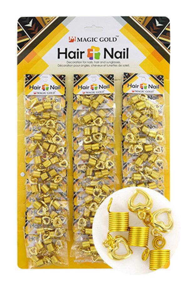 CX7208 Gold Hair & Nail Ring Bead 36/pk-pk