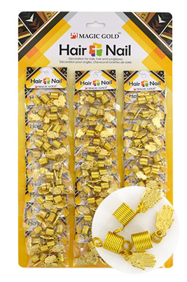 CX7210 Gold Hair & Nail Ring Bead 36/pk-pk