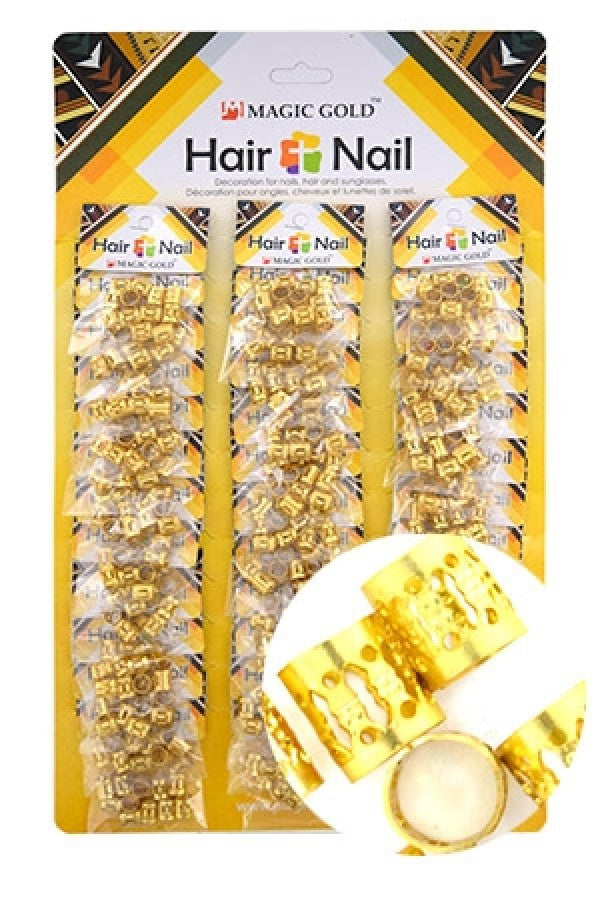 CX7491 Gold Hair & Nail Ring Bead 36/pk-pk