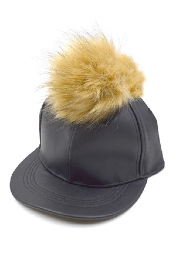 CAP6401 Fashion Fur PomPom Hat