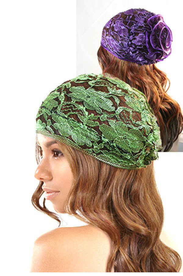 5675 Fashion net cap with flower shape -pc