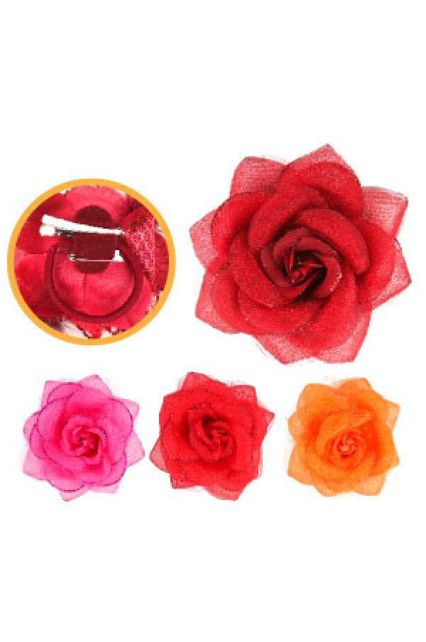 Flower Hair Clip 3in1 Flower 3012 ASST - dz