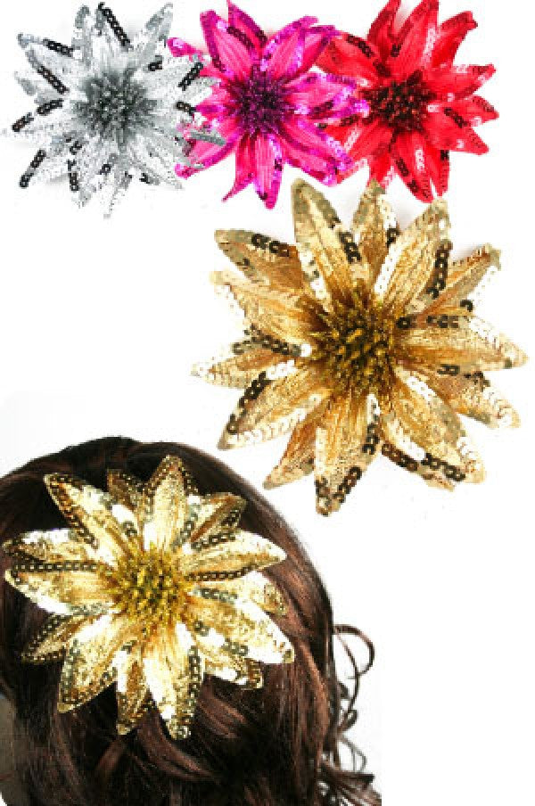 Flower Hair Clip 3in1 Flower 3018 ASST - dz