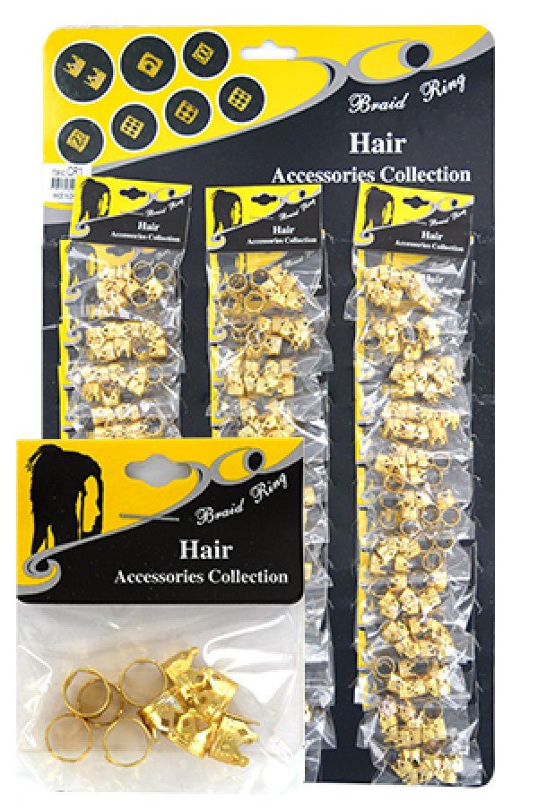 CR1 GOLD CROWN Hair & Nail Ring Bead 36/pk - pk
