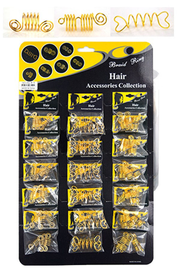 CT1 GOLD(COIL SHAPE) Hair & Nail Ring Bead 18/pk - pk