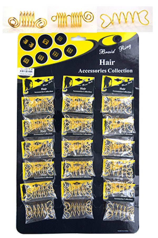 CT3 GOLD(HEART COIL ) Hair & Nail Ring Bead 18/pk - pk