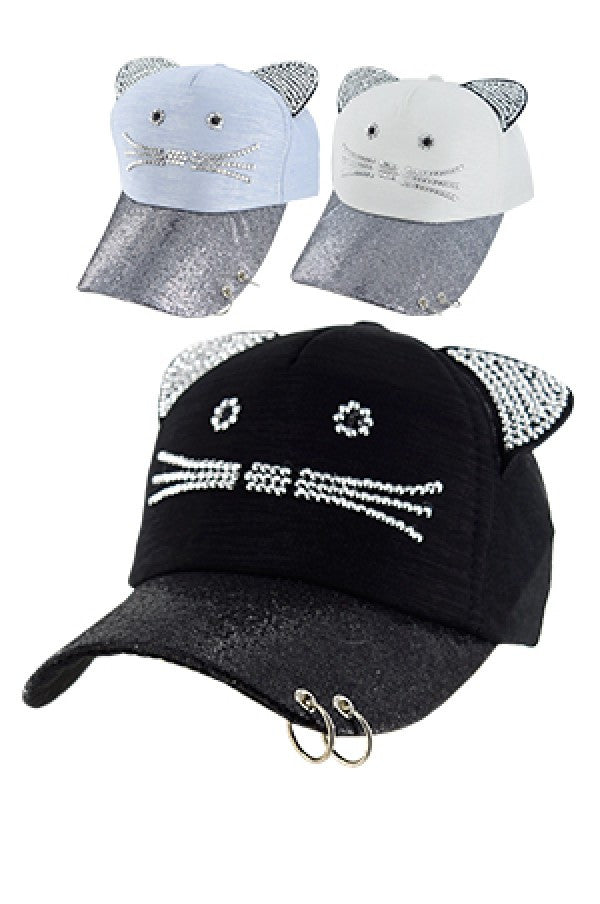 68024 Fashion Rhinestone Cap -pc
