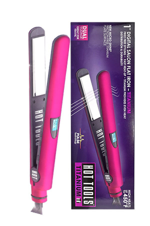 Hot Tools Pink Titanium 1" Salon Flat Iron 7104(=HPK12CN)