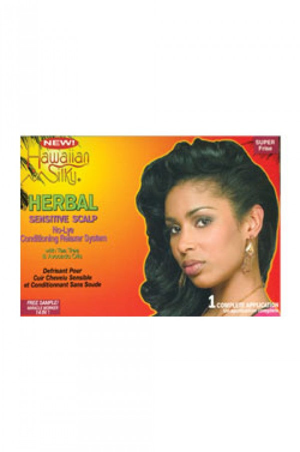 Hawaiian Silky-37 Herbal No Lye Relaxer Kit - Super (1app)