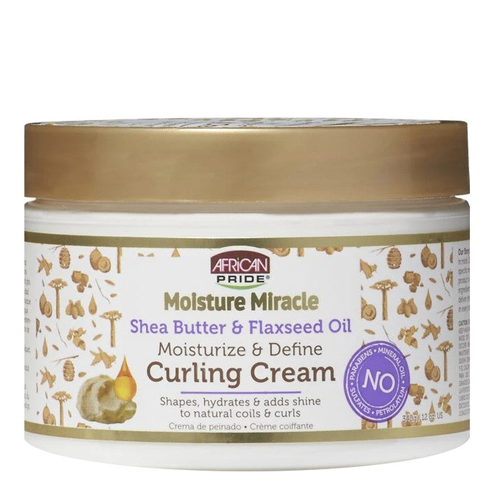 AFRICAN PRIDE Moisture Miracle Shea Butter&Flaxseed Oil Curling Cream (12oz)