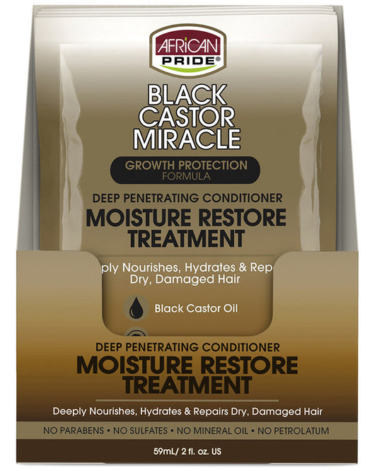 AFRICAN PRIDE Black Castor Miracle Moisture Restore Treatment Packet