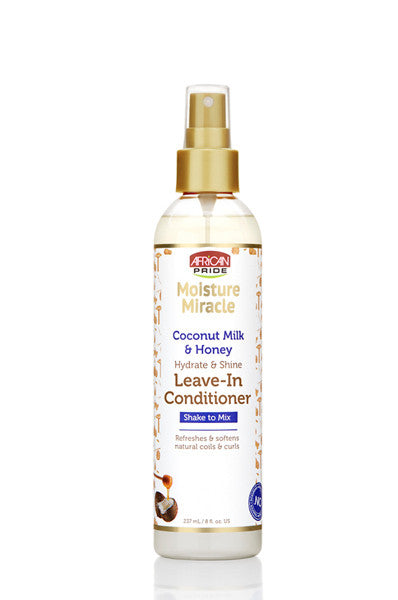 AFRICAN PRIDE Moisture Miracle Coconut Milk&Honey Leave In Conditioner (8oz)