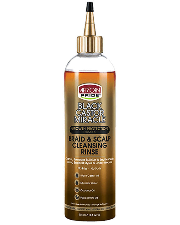 AFRICAN PRIDE Black Castor Miracle Braid & Scalp Cleansing Rinse (12oz)