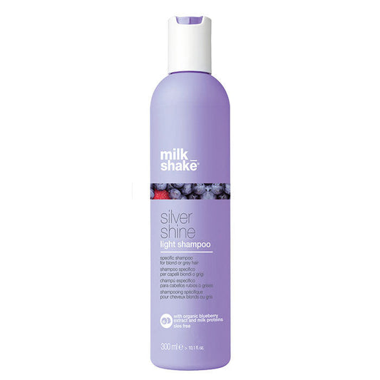 Specific shampoo for blond or grey hair

A delicate cleanser that neutralizes unwanted yellow tones in natural or lightened blond hair, grey or white hair with a balanced action, with its specific violet pigment that works on even the most subtle hues. Enriched with organic mixed berry extracts and milk proteins for shiny, soft and healthy hair. SLES-free.

Use: distribute evenly over damp hair, lather and rinse. Repeat if necessary.