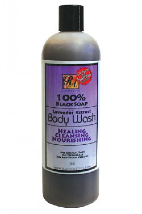 RA Cosmetics-20 100% Black Soap Lavender Extract Body Wash (13oz)