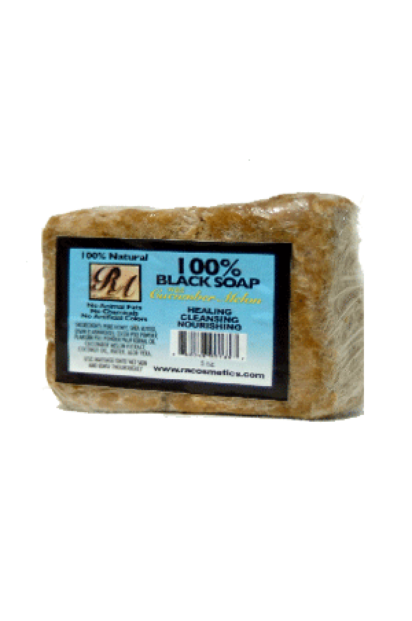 RA Cosmetics-30 100% Black Soap Bar w/ Cucumber Melon (5oz)