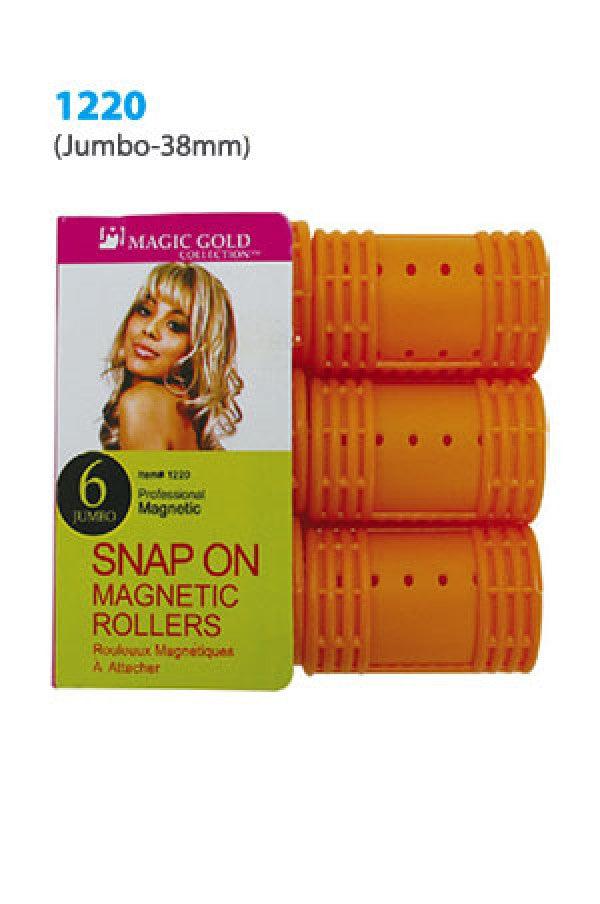 1220 Snap On Magnetic Roller 6pc (Jumbo/ 38mm/ Orange) -pk