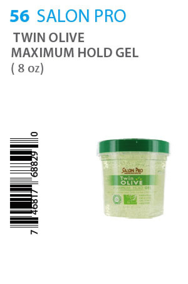 Salon Pro-56 Twin Oilve Maximum Hold Gel (8oz)