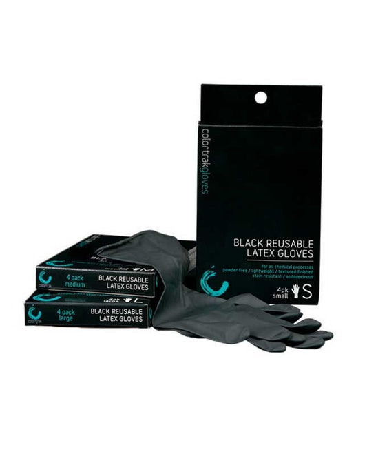 Reuseable Black Gloves 4 pk Lg