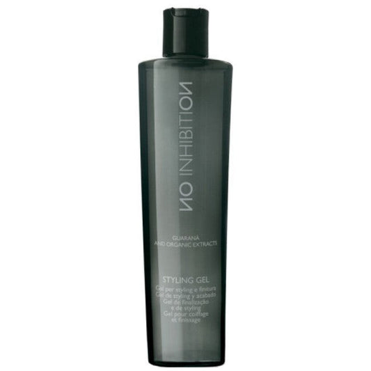 no inhibition styling gel easily shapes and fixes hair. Use it to obtain a wet look, as a modeling gel or as a finishing touch.

With guarana and organic extracts. High-tech polymers (resin) with filming agents create a memory effect, without leaving any residue on the hair. A fixative polymer creates a filming effect around the hair, maintaining long-lasting styles. Panthenol has hydrating and soothing properties. Vitamin E acts as an antioxidant.

Use: Apply on wet or dry hair, then style.