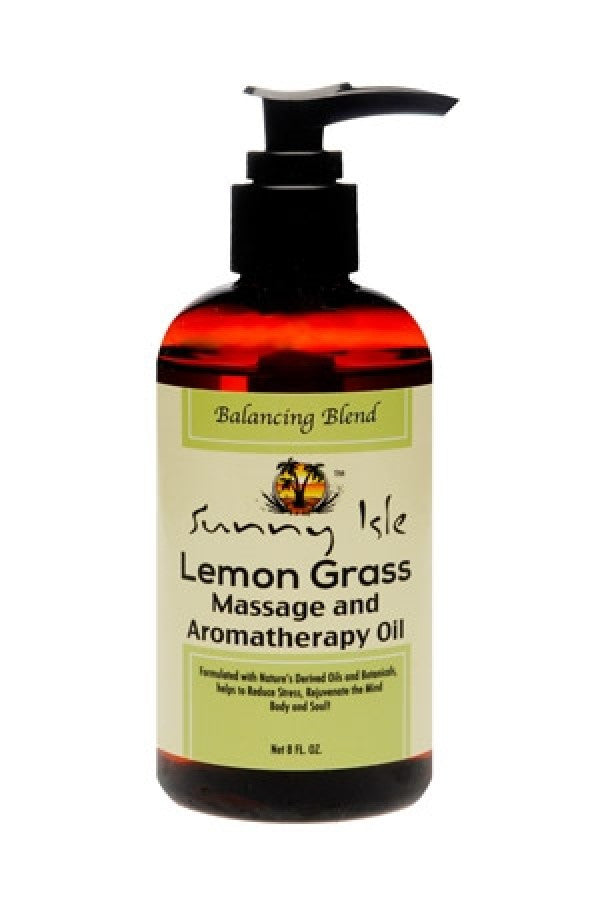 Sunny Isle Jamaican Black Castor Oil-40 Massage & Aromatherapy Oil Lemon Grass (8 oz)