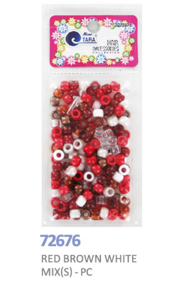Tara Beads 72676 Red Brown White Mix(s) - PC
