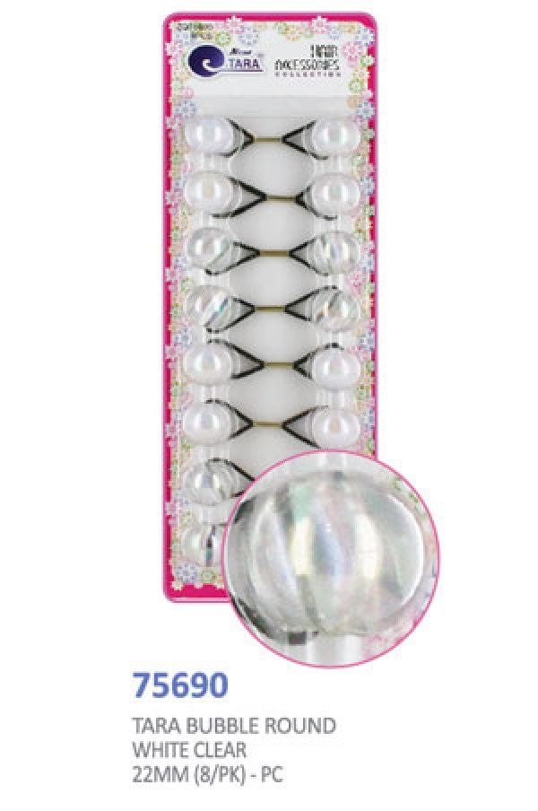 Tara Bubble 75690 Tara Bubble Round White Clear 22mm (8/pk) -PC