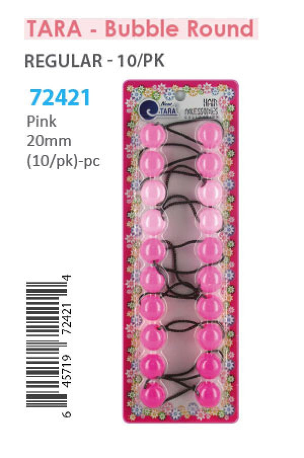 Tara Bubble Round 72421 Pink 20mm 10/pk -pc