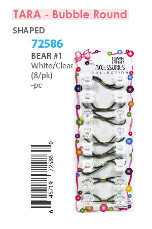Tara Bubble Bear 72586 (C35) White/Clear 8/pk -pc