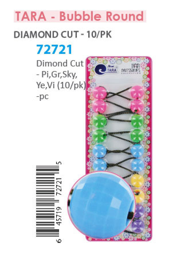 Tara Bubble Diamond Cut 72721 Pi,Gr,Sky,Ye,Vi 10/pk -pc
