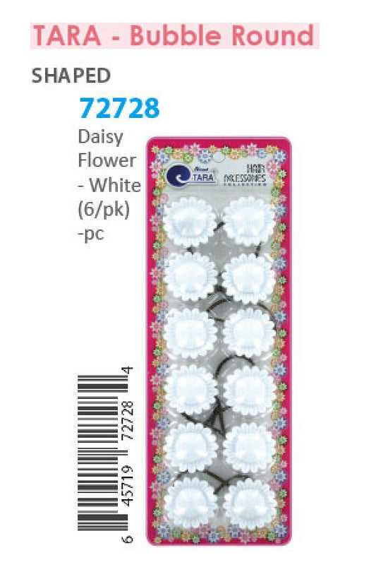 Tara Bubble Daisy Flower 72728 White 6/pk -pc
