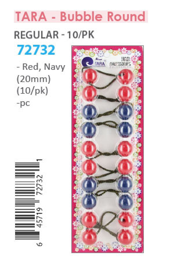 Tara Bubble Round 72732 Red, Navy 20mm 10/pk -pc