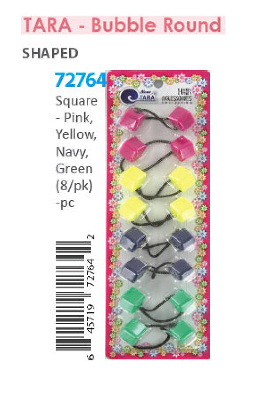 Tara Bubble Square72764 pink,yell,navy,green 8/pk -pc