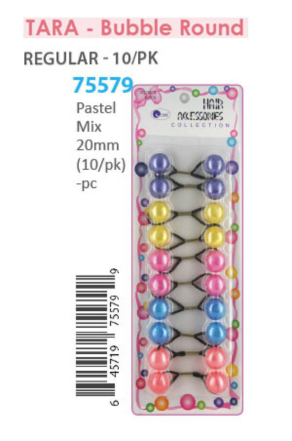 Tara Bubble Round 75579Pastel Mix 20mm 10/pk -pc