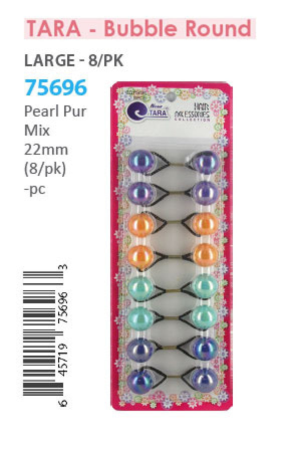 Tara Bubble Round 75696 Pearl Purple Mix 22mm 8/pk