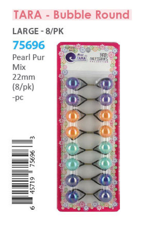 Tara Bubble Round 75696 Pearl Purple Mix 22mm  8/pk