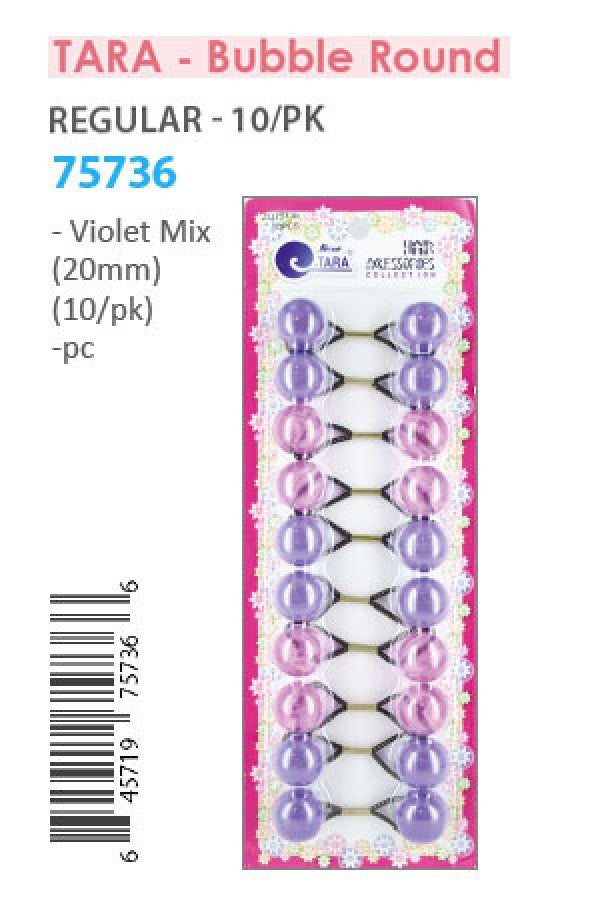 Tara Bubble Round 75736 Violet Mix 20mm 10/pk -pc