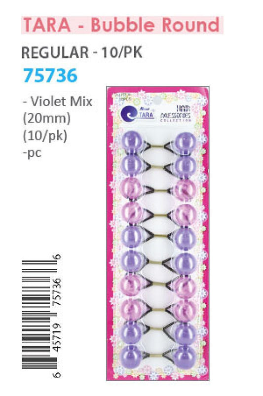 Tara Bubble Round 75736 Violet Mix 20mm  10/pk -pc