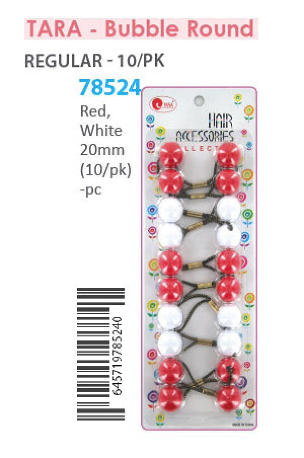 Tara Bubble Round 78524 Red/White 20mm 10/pk -pc