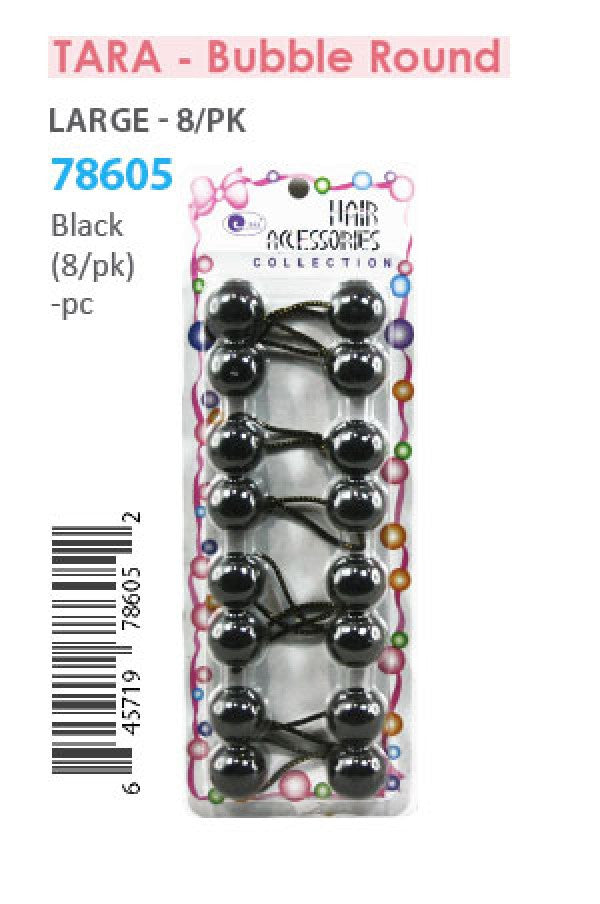 Tara Bubble Round 78605 (C5) Black Large 8/pk -pc