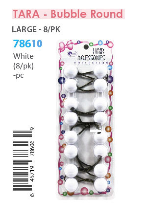 Tara Bubble Round 78610 White Large 8/pk -pc