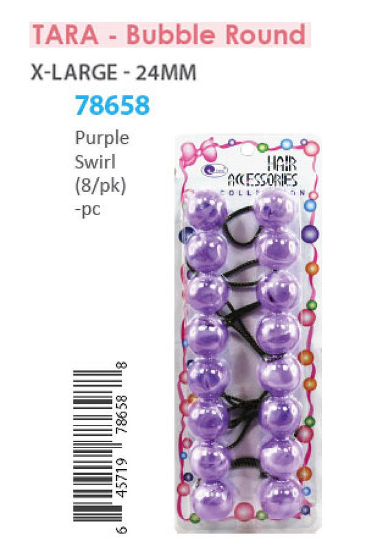Tara Bubble Round 78658 (C16) Purple Swirl XL 8/pk -pc
