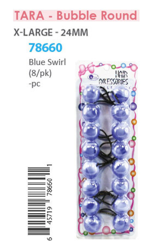 Tara Bubble Round 78660 (C15) Blue Swril XL 8/pk -pc