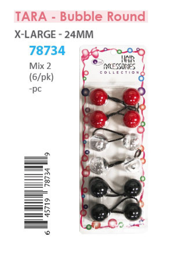 Tara Bubble Round 78734 (C18) Red/Clear/B XL 6/pk -pc