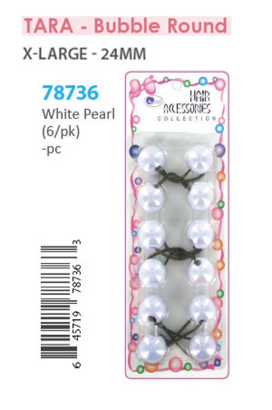 Tara Bubble Round 78736 White Pearl XL 6/pk -pc
