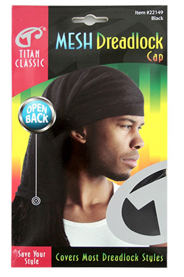 Titan22149 Mesh Dreadlock Cap -Black-dz