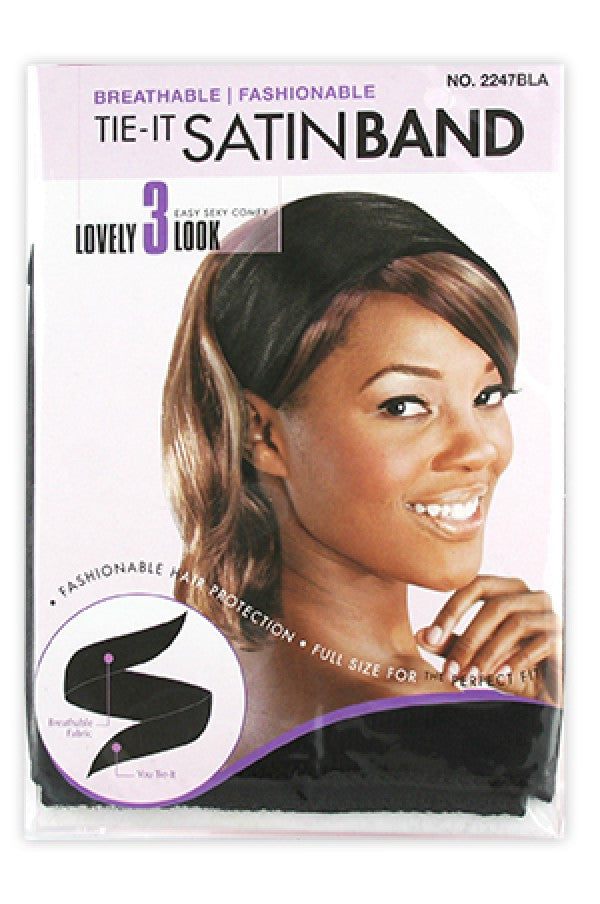 Magic Collection-2247BLA You Tie-It Satin Band-Black-dz