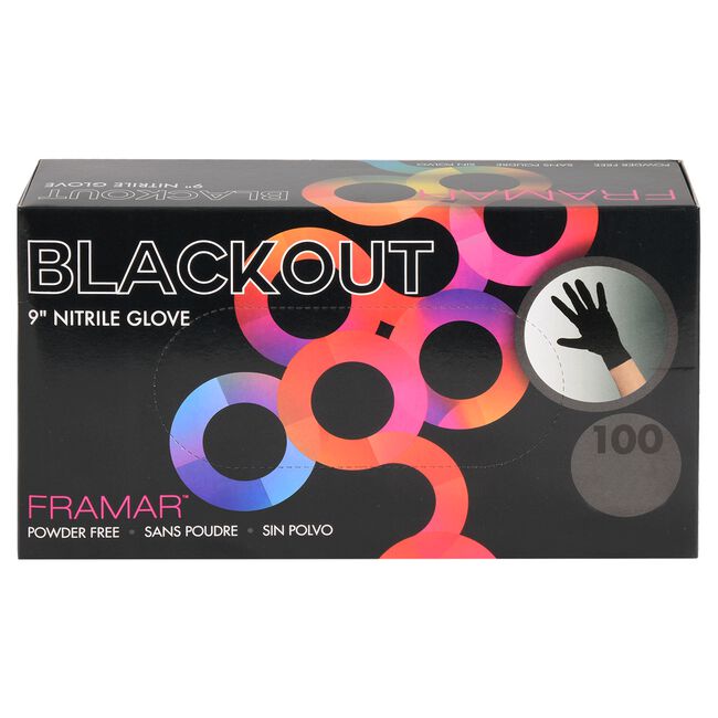 Dark Slate Gray Framar Framar Blackout Nitrile Gloves Small - 100 Count