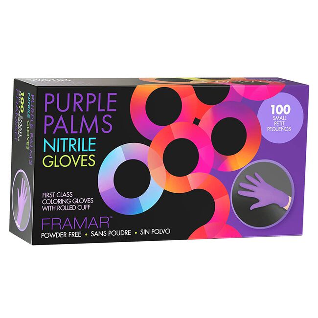 Black Framar Purple Palms Nitrile Gloves Small